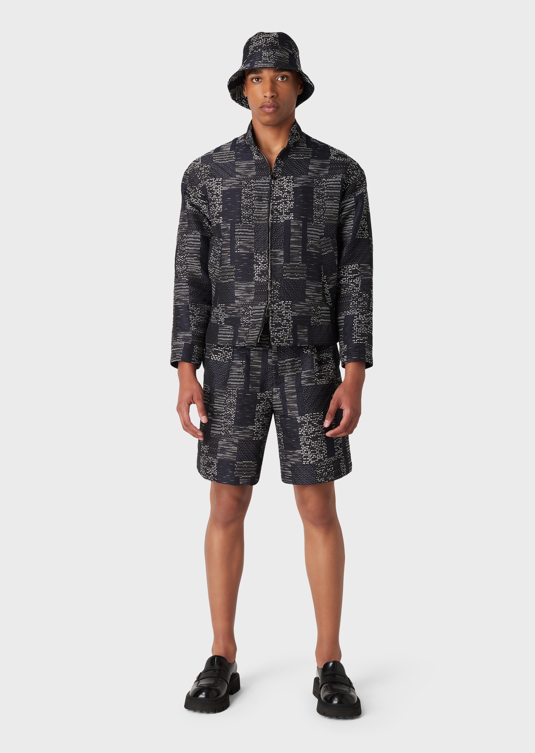 Emporio Armani 拼接提花百慕大短裤
