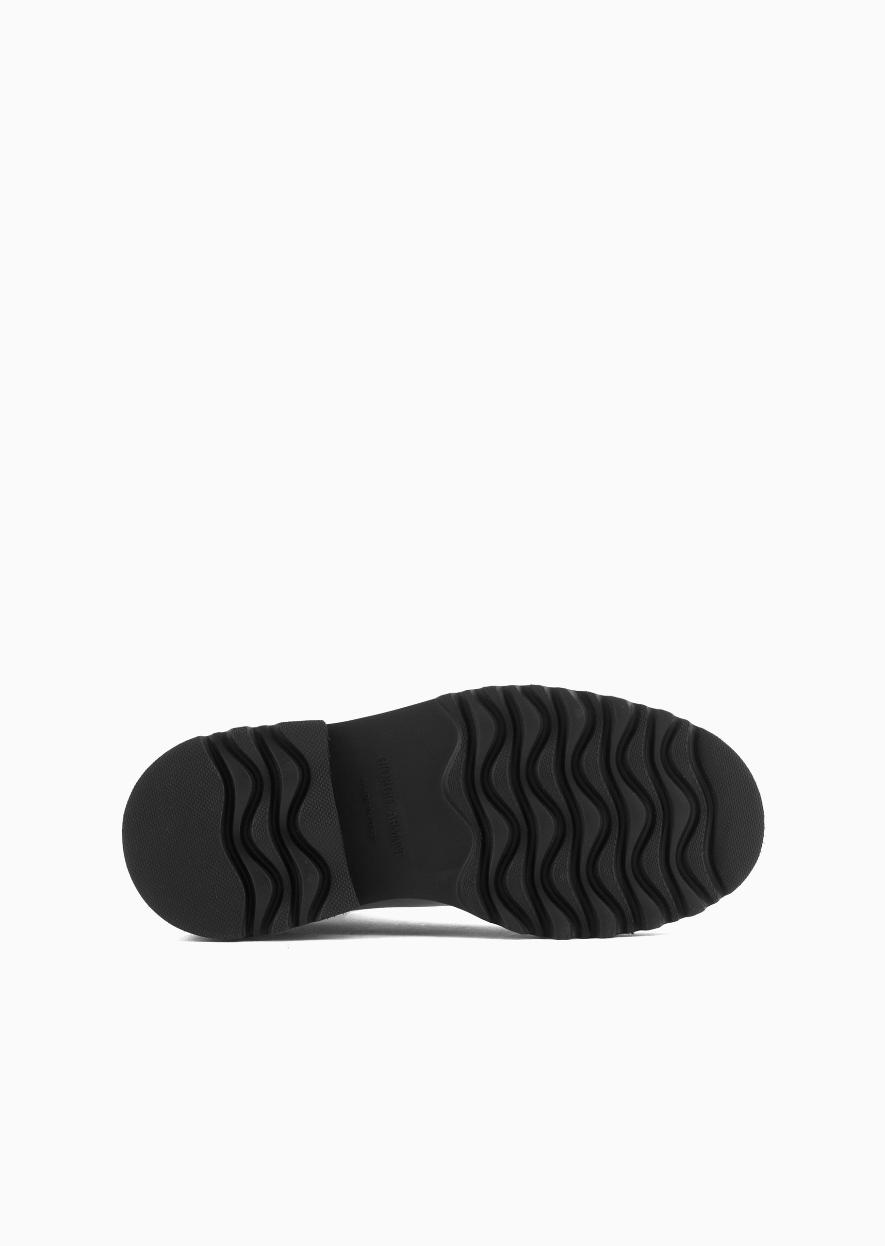 Giorgio Armani 女士犊牛皮革短筒圆头厚底针织嵌片靴子