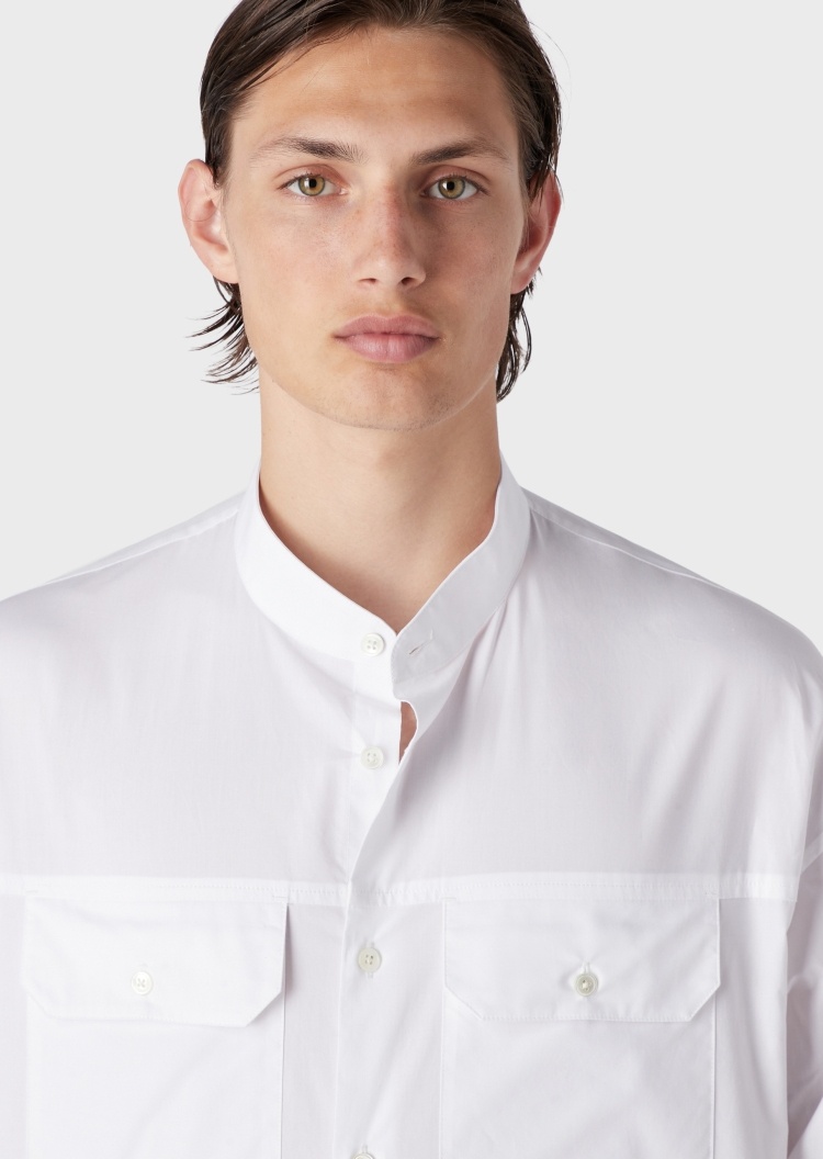 Emporio Armani Guru领廓形棉质衬衫