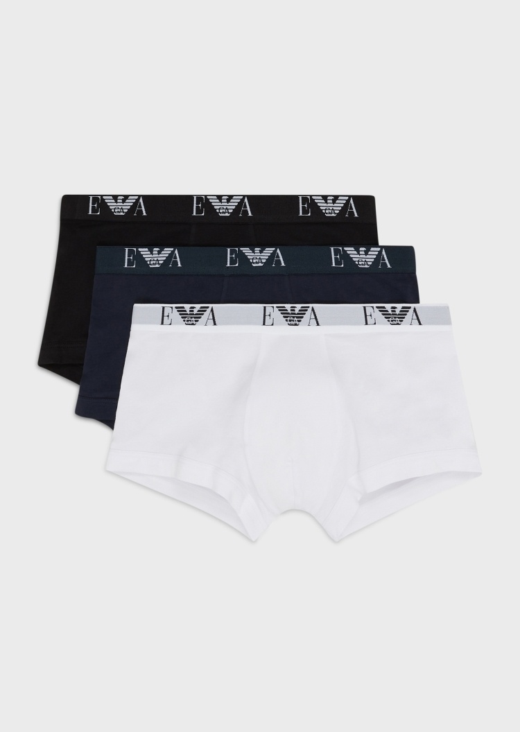Emporio Armani 男士三条装纯棉平角内裤