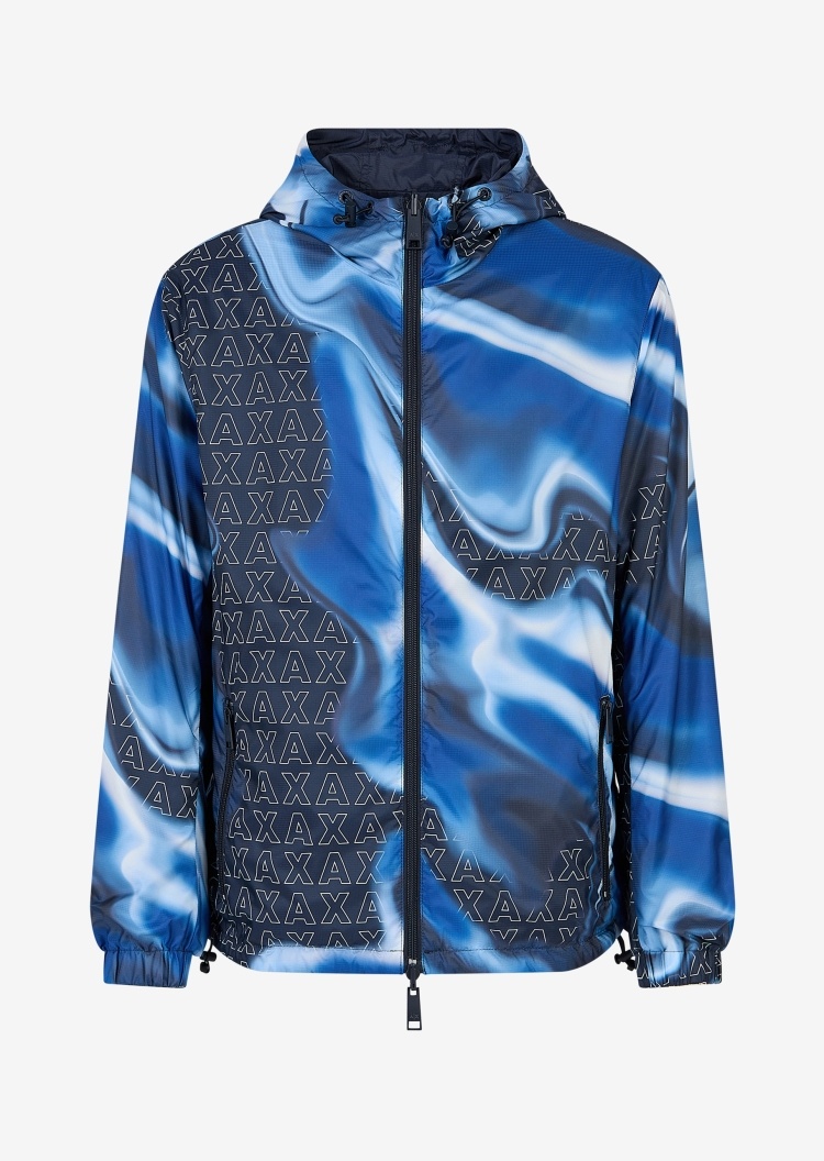 ARMANI EXCHANGE 男士双面穿抽绳连帽短外套