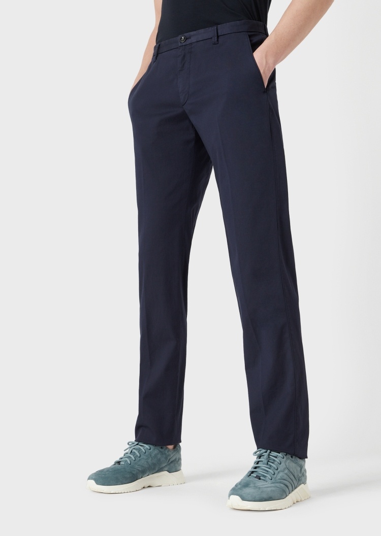 Giorgio Armani 纯色简约直筒休闲裤