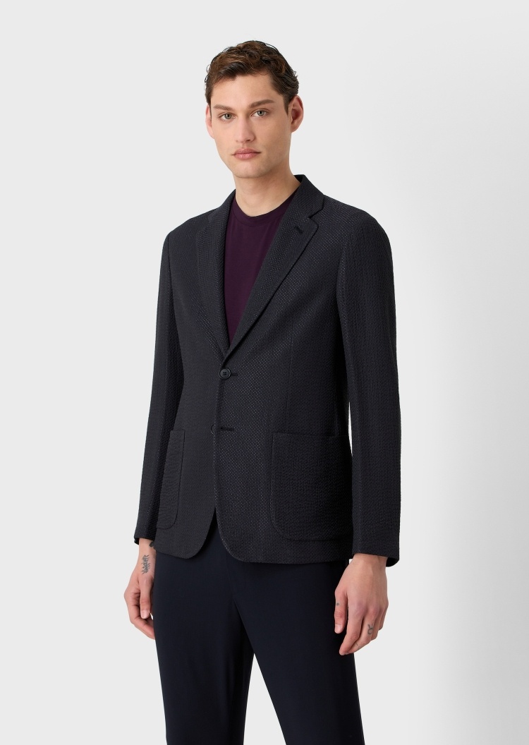 Giorgio Armani 网布单排扣西装外套