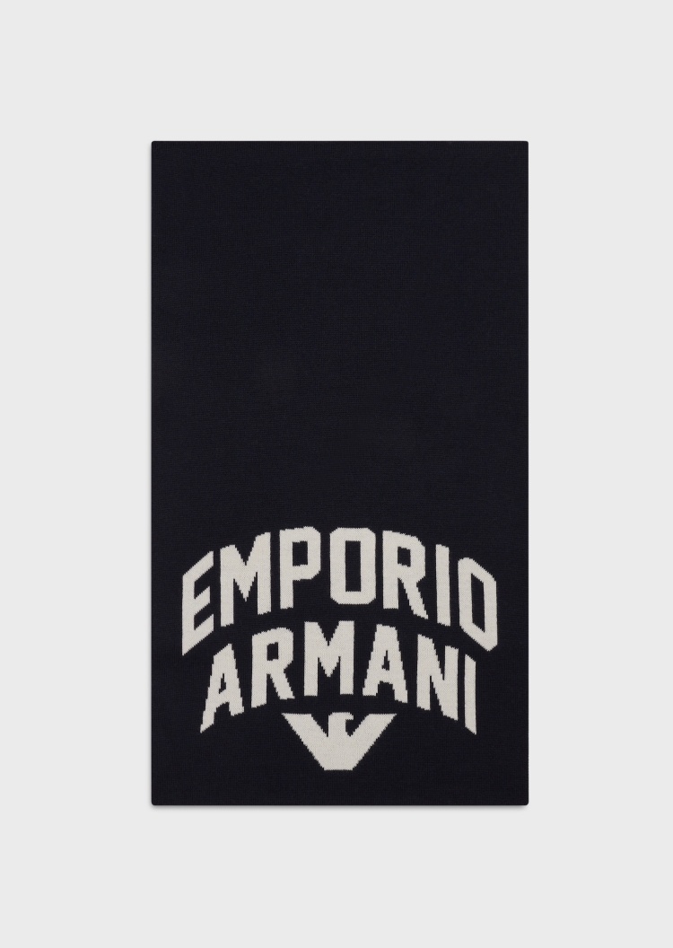 Emporio Armani 醒目提花大标识围巾