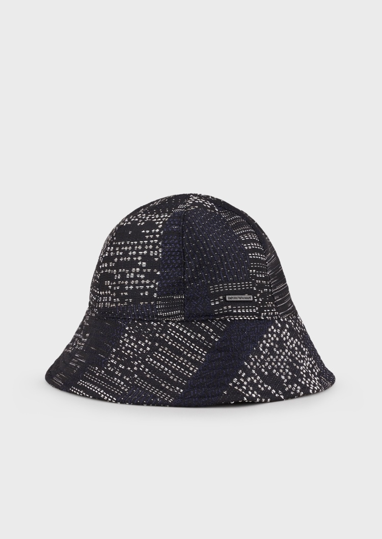 Emporio Armani 拼接效果提花钟形帽