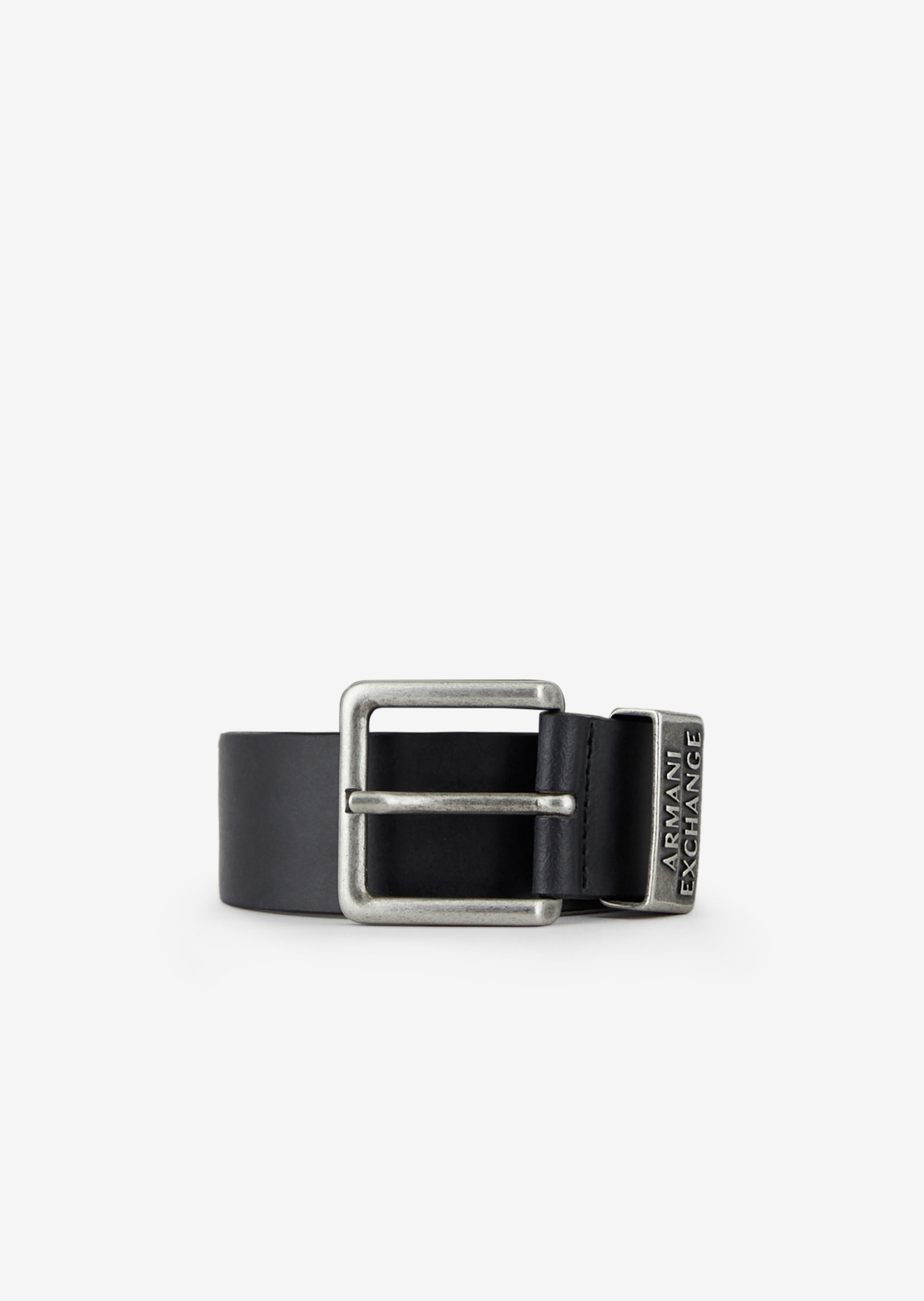 ARMANI EXCHANGE 男士复古做旧纯色针扣腰带