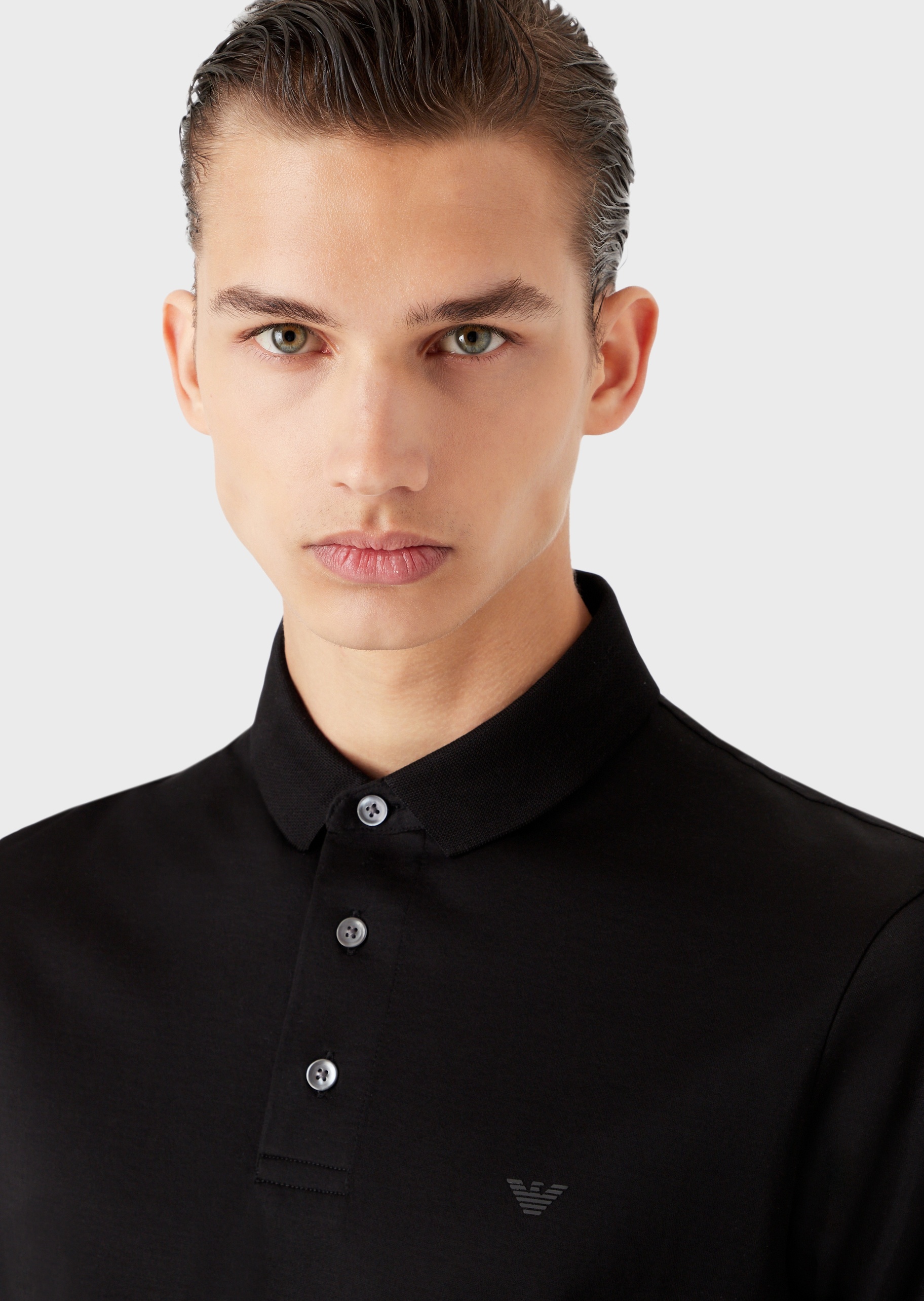 Emporio Armani 男士小鹰标纯色短袖Polo衫