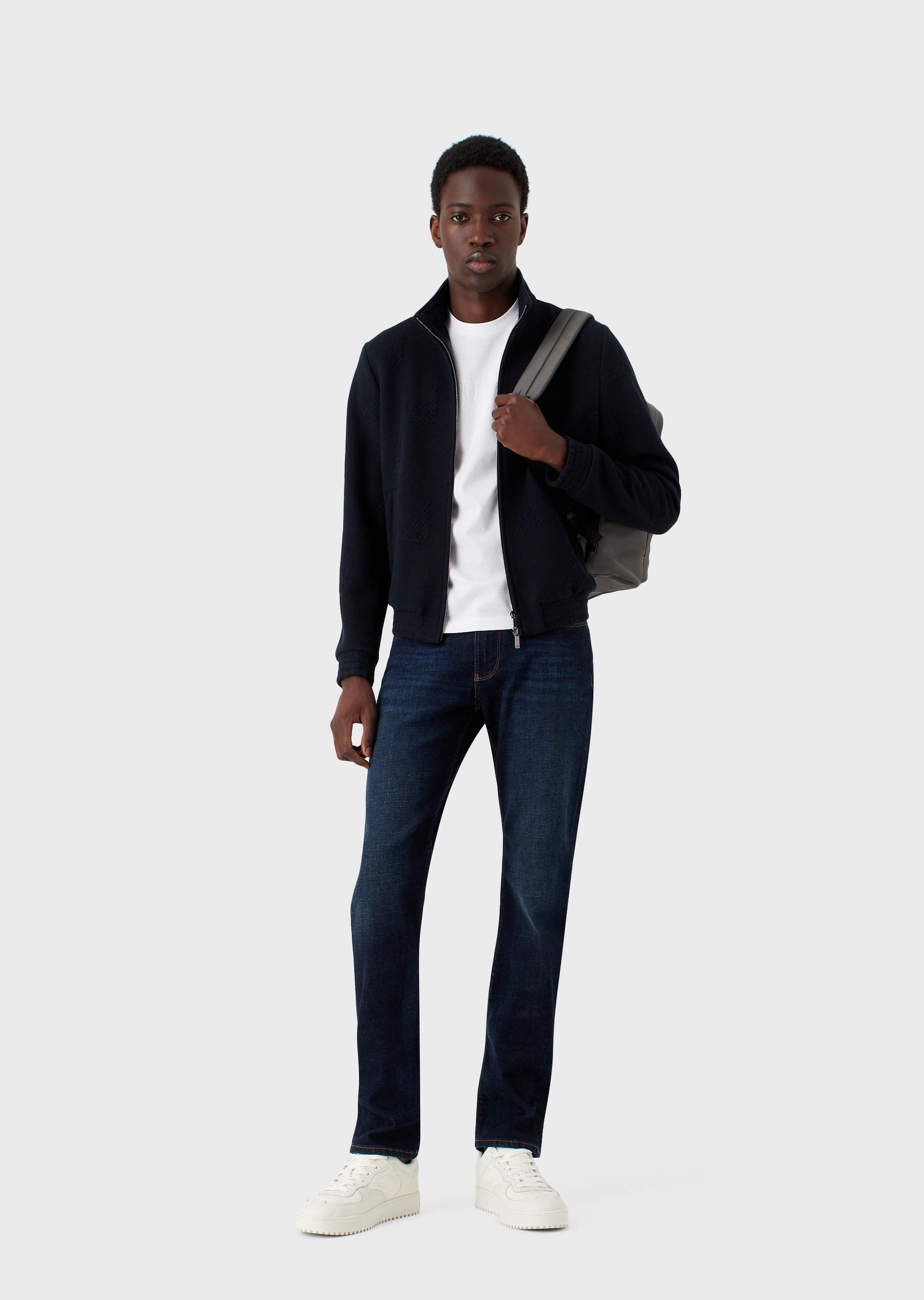 Emporio Armani 男士品牌提花棉质短袖T恤