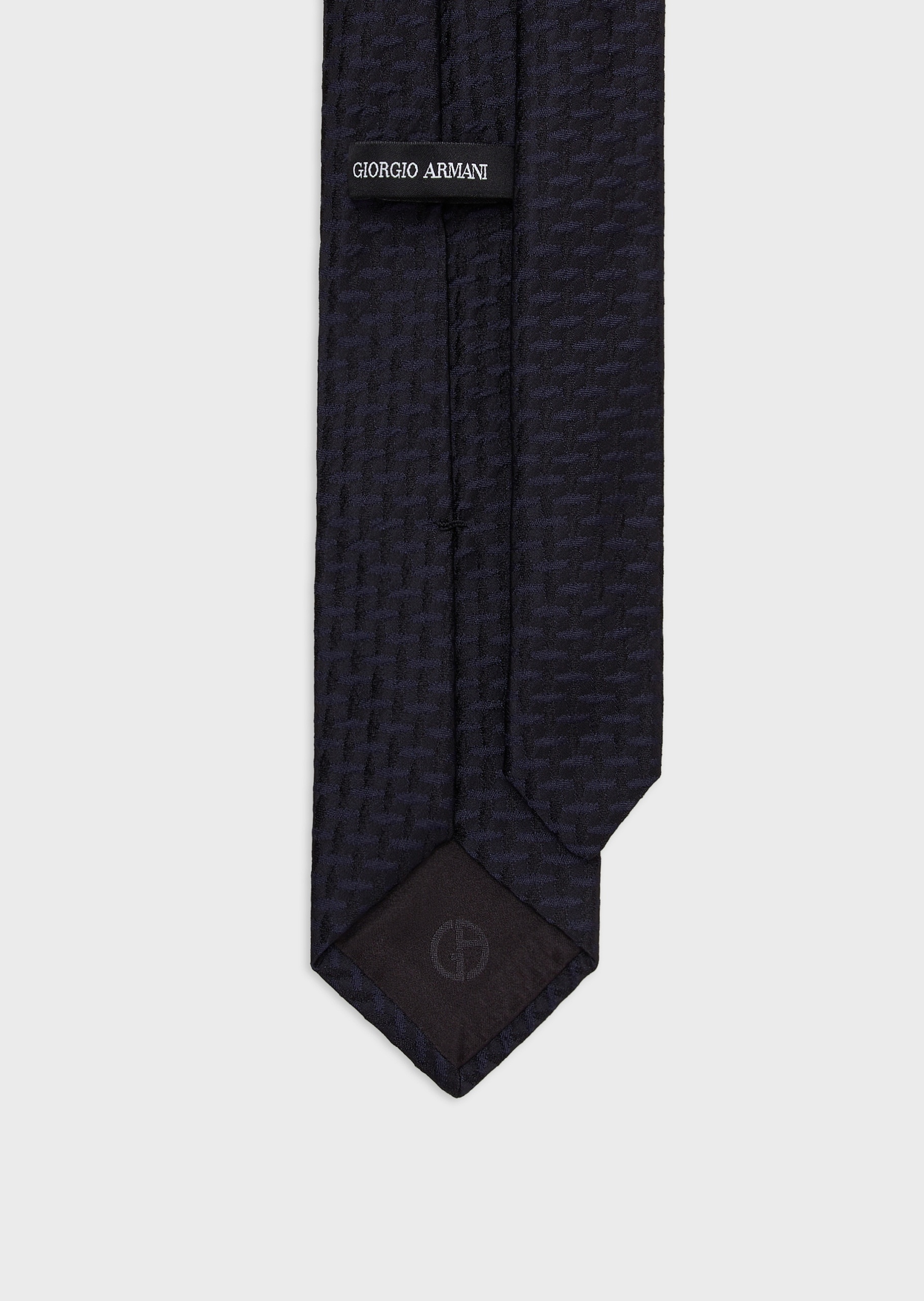 Giorgio Armani 男士休闲商务桑蚕丝几何编织提花领带