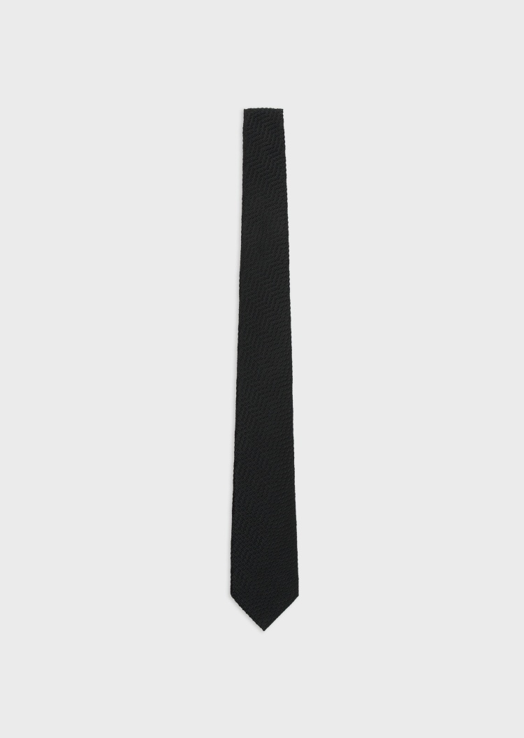 Giorgio Armani 男士桑蚕丝箭头型立体纹理纯色领带
