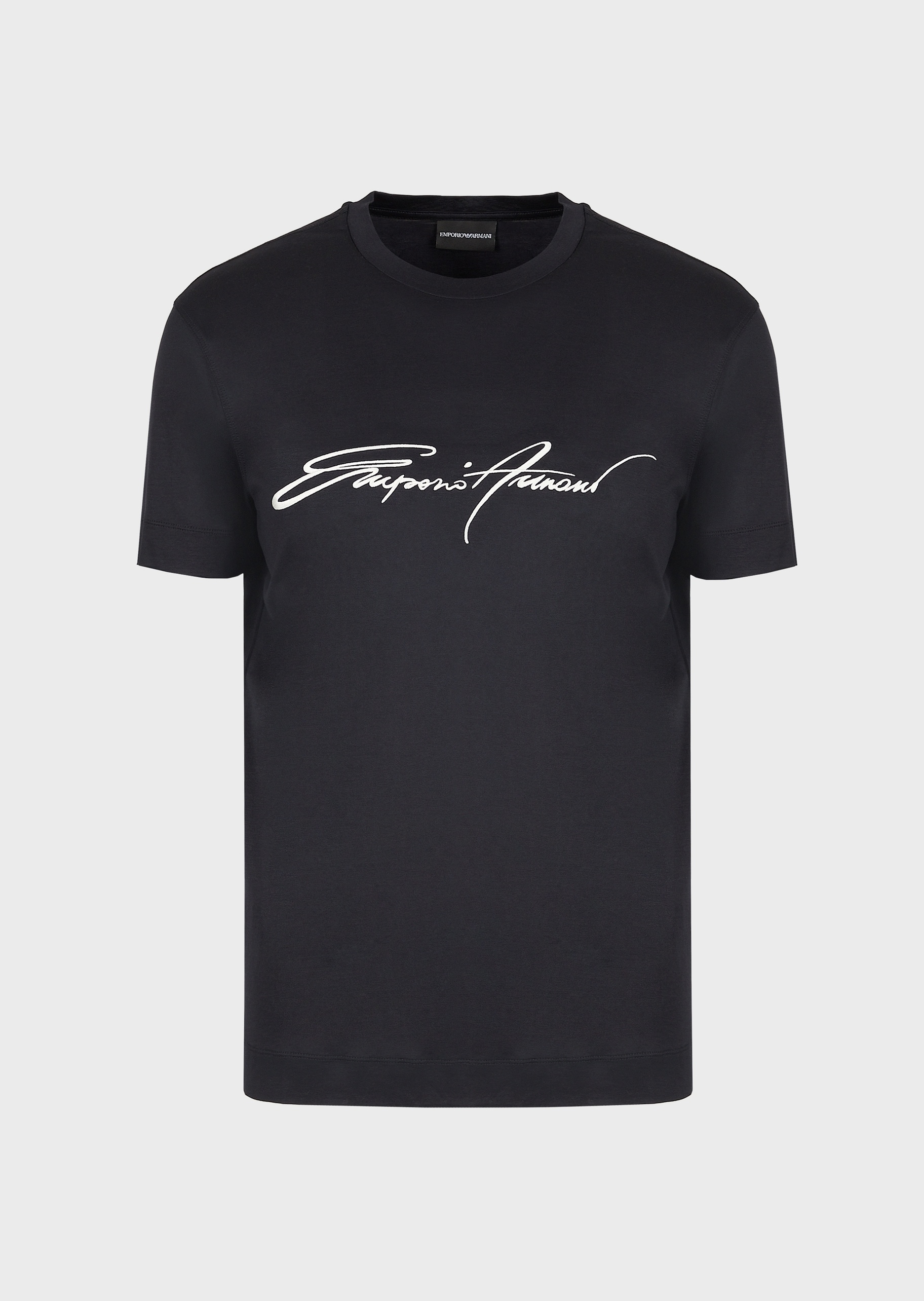 Emporio Armani 刺绣圆领短袖T恤