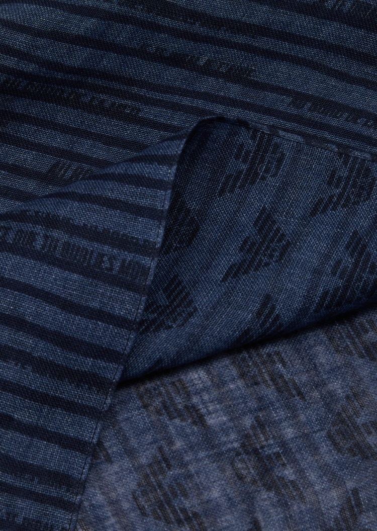 Emporio Armani 品牌标识亚麻围巾