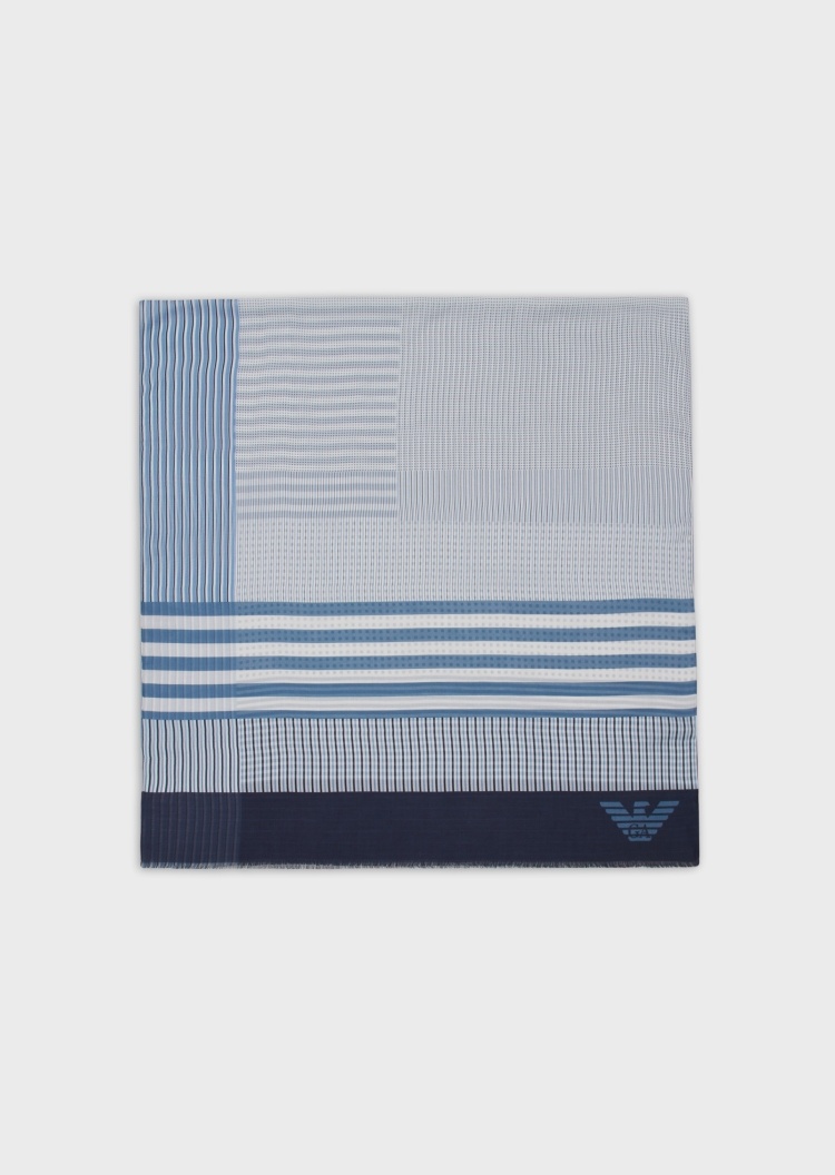 Emporio Armani 拼接效果莫代尔围巾