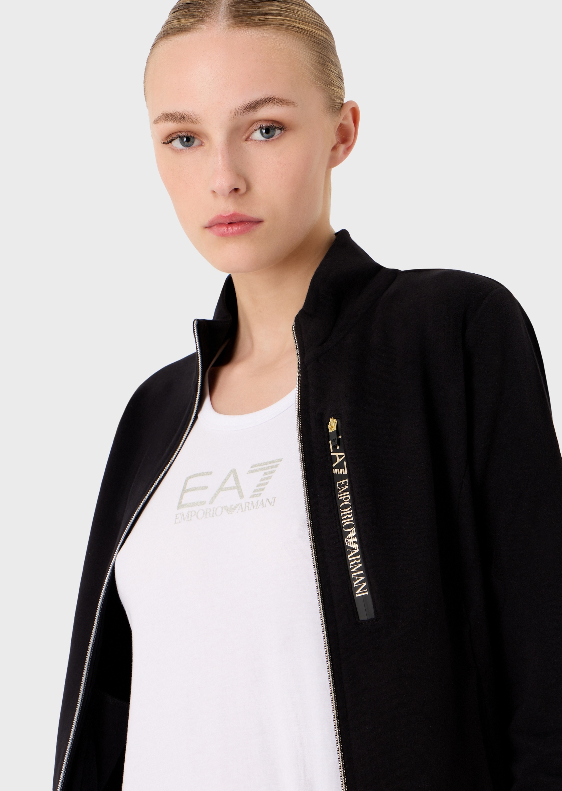 EA7 标识印花立领运动套装