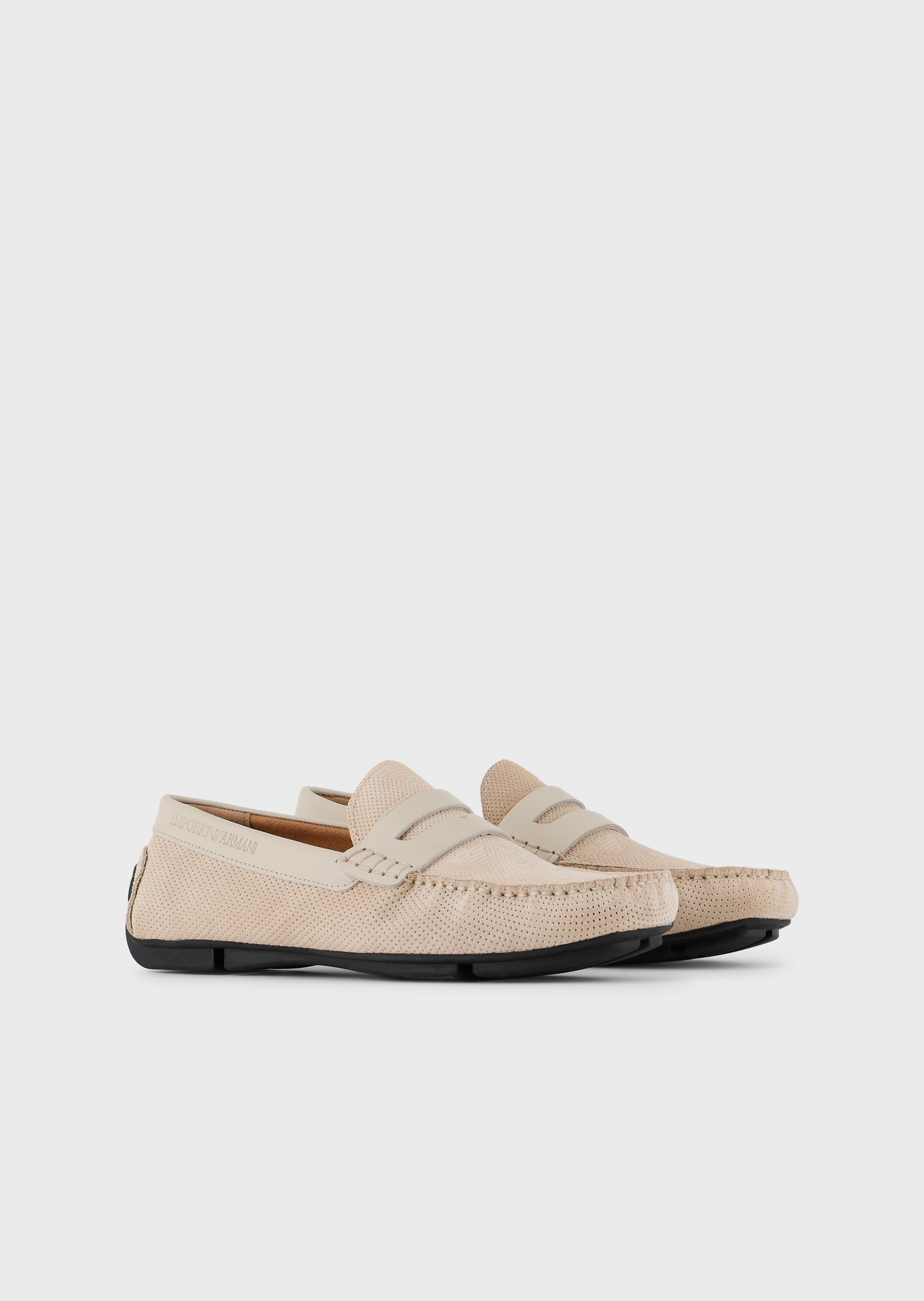 Emporio Armani 鹰标绒面革乐福鞋