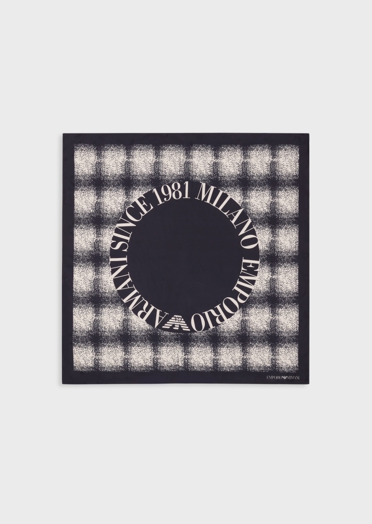 Emporio Armani 圆形标识印花丝巾