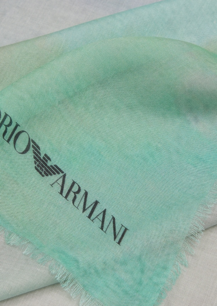 Emporio Armani 水彩印花薄纱丝巾