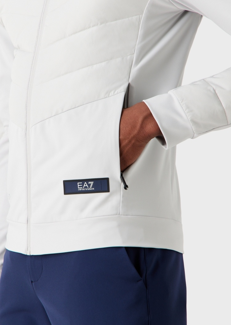 EA7 绗缝拼接修身立领棉服