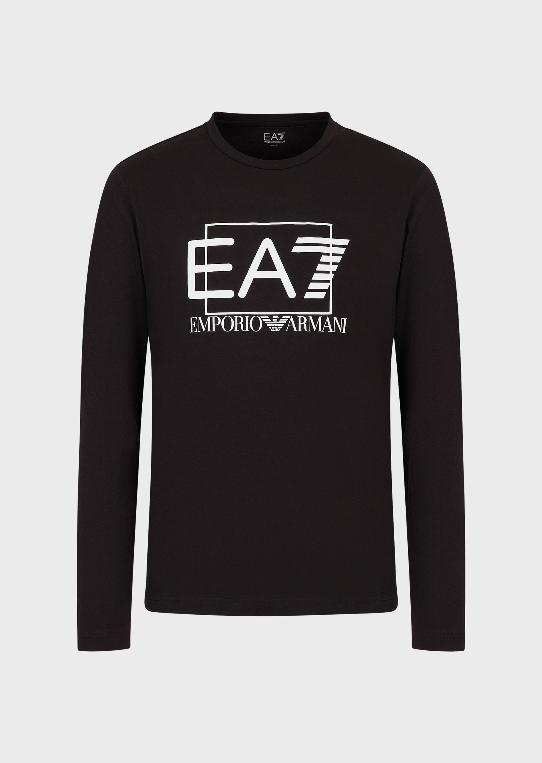 EA7 品牌标识纯色T恤
