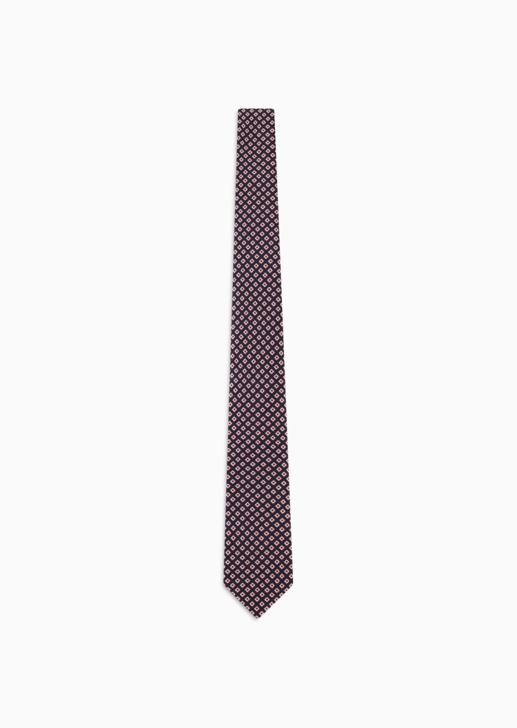 Giorgio Armani 男士桑蚕丝手打箭头型通体几何印花领带