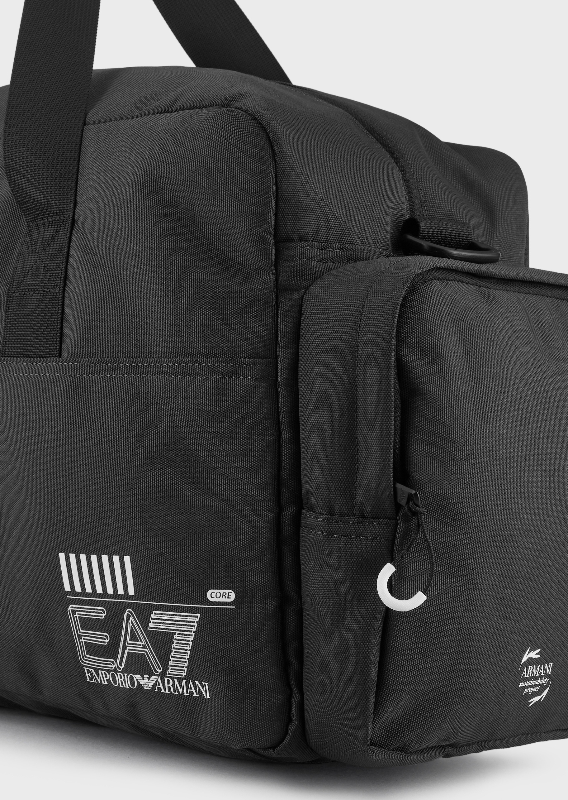 EA7 男女同款大号拉链可拆卸肩带情侣运动健身包
