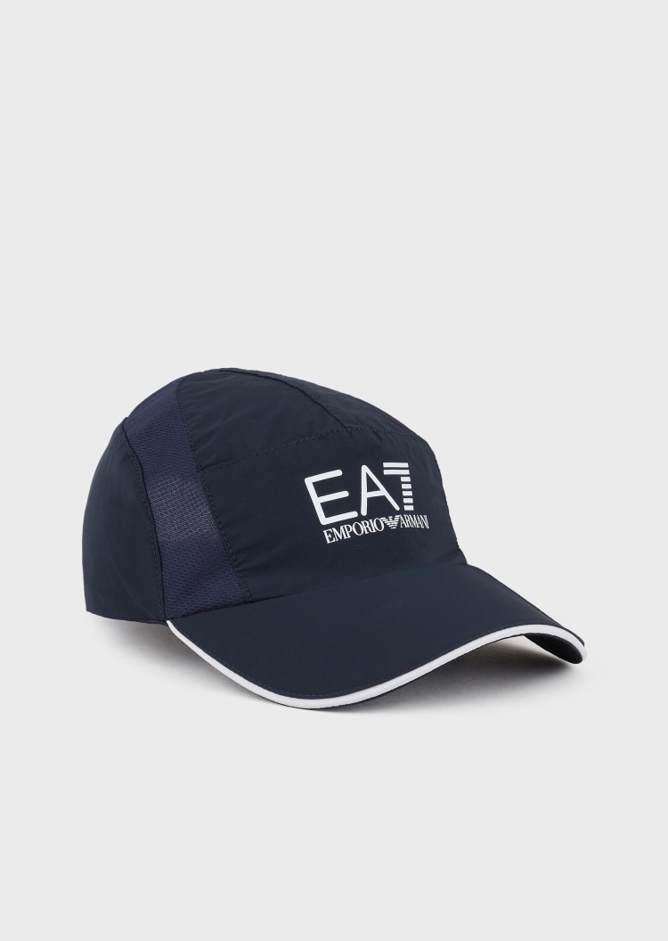 EA7 男女同款魔术贴圆顶弯檐网球棒球帽