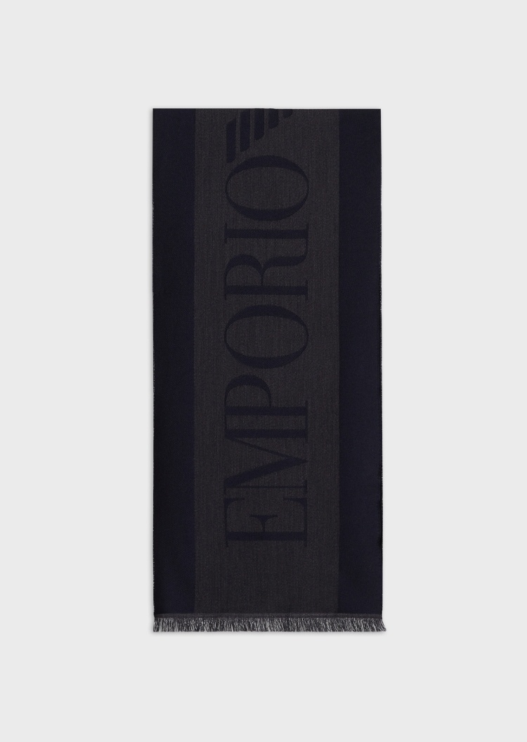 Emporio Armani 男士精美长款羊毛围巾