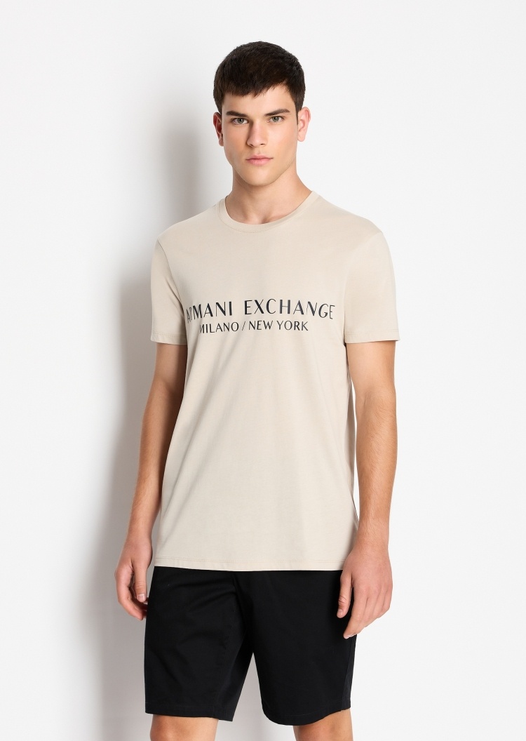 ARMANI EXCHANGE 男士圆领合身全棉纯色T恤