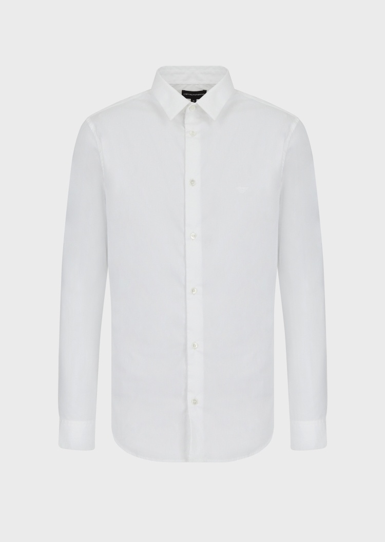 Emporio Armani LOGO刺绣长袖衬衫