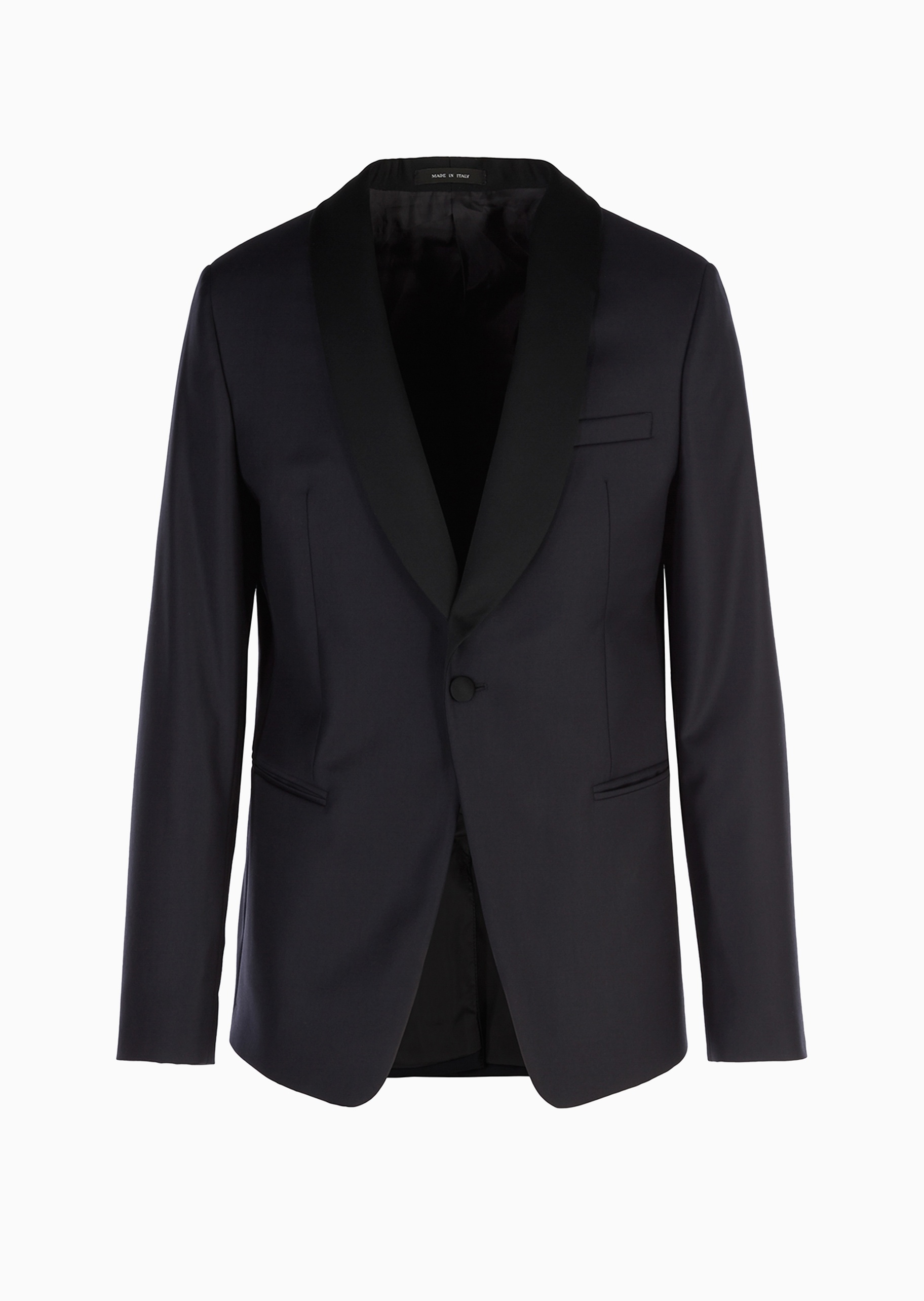 Emporio Armani 男士全绵羊毛合身长袖青果领西装外套