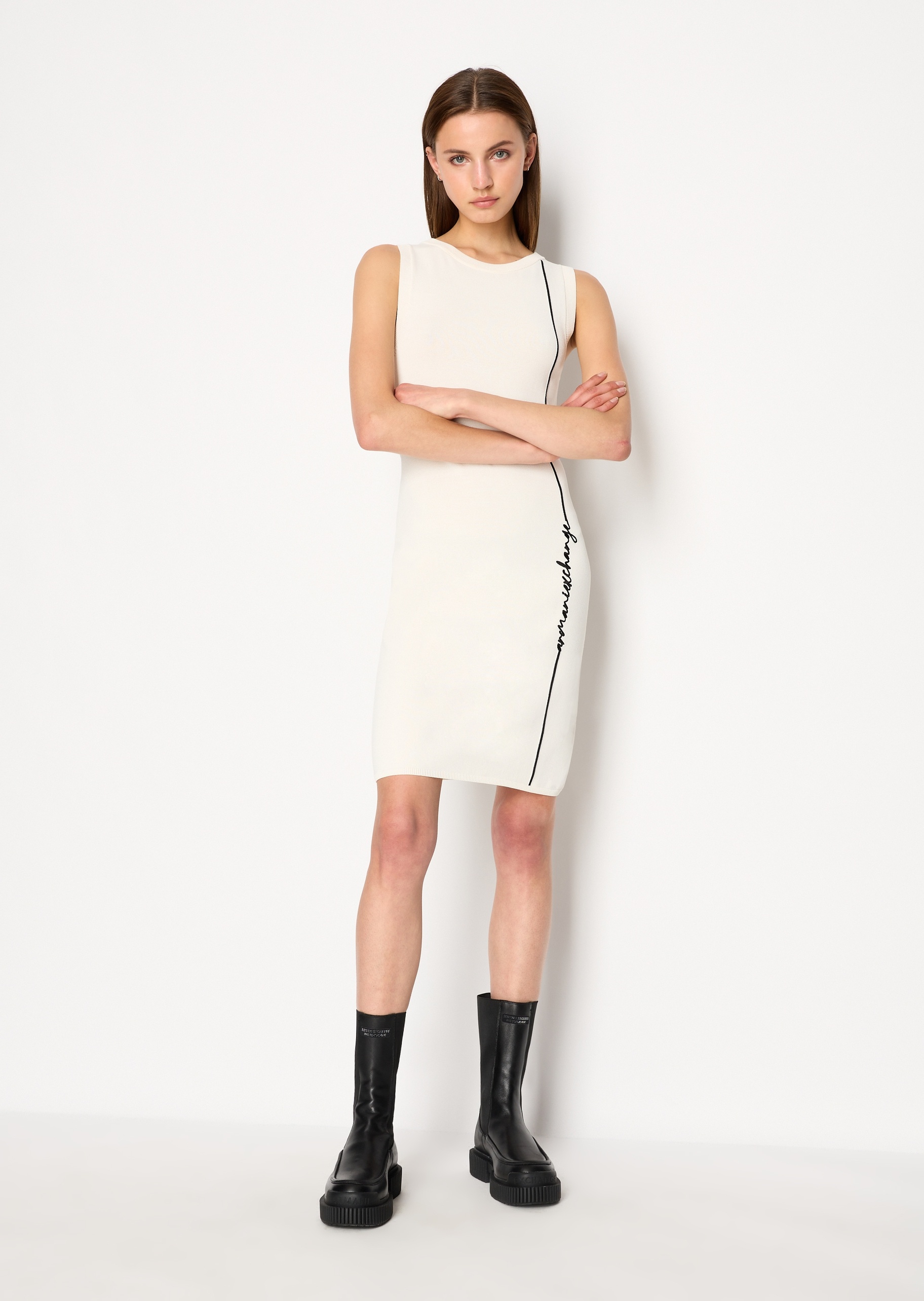 ARMANI EXCHANGE 女士针织无袖修身连衣裙