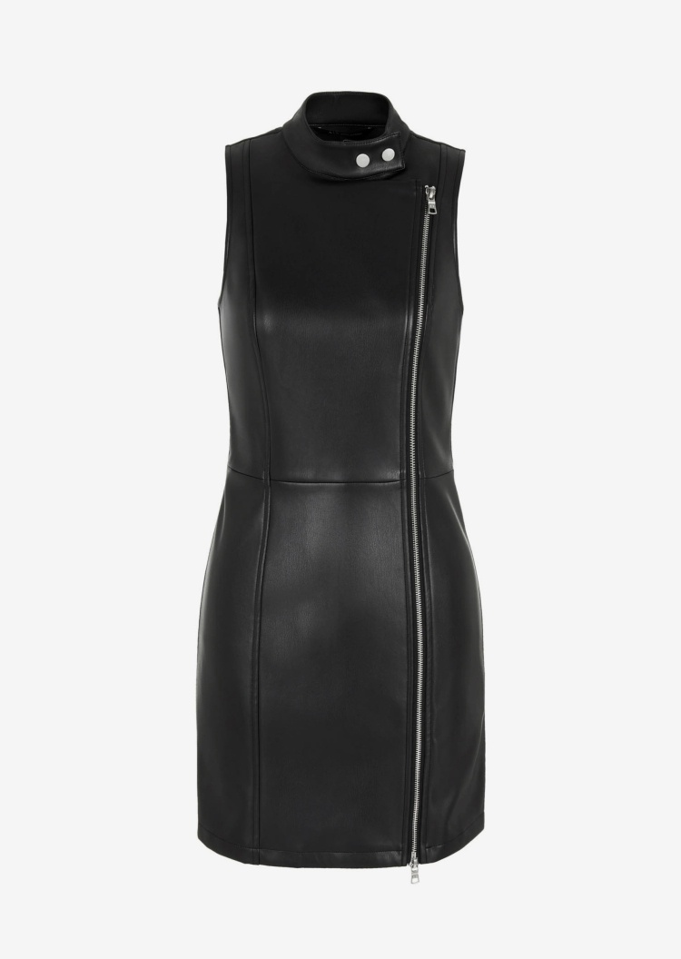 ARMANI EXCHANGE 女士按扣领斜襟无袖连衣裙