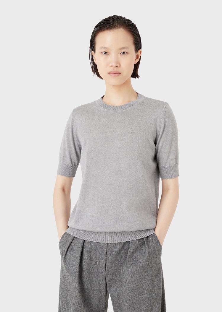 Emporio Armani 短袖简约纯羊毛毛衣