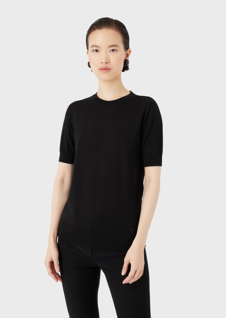 Emporio Armani 短袖简约纯羊毛毛衣