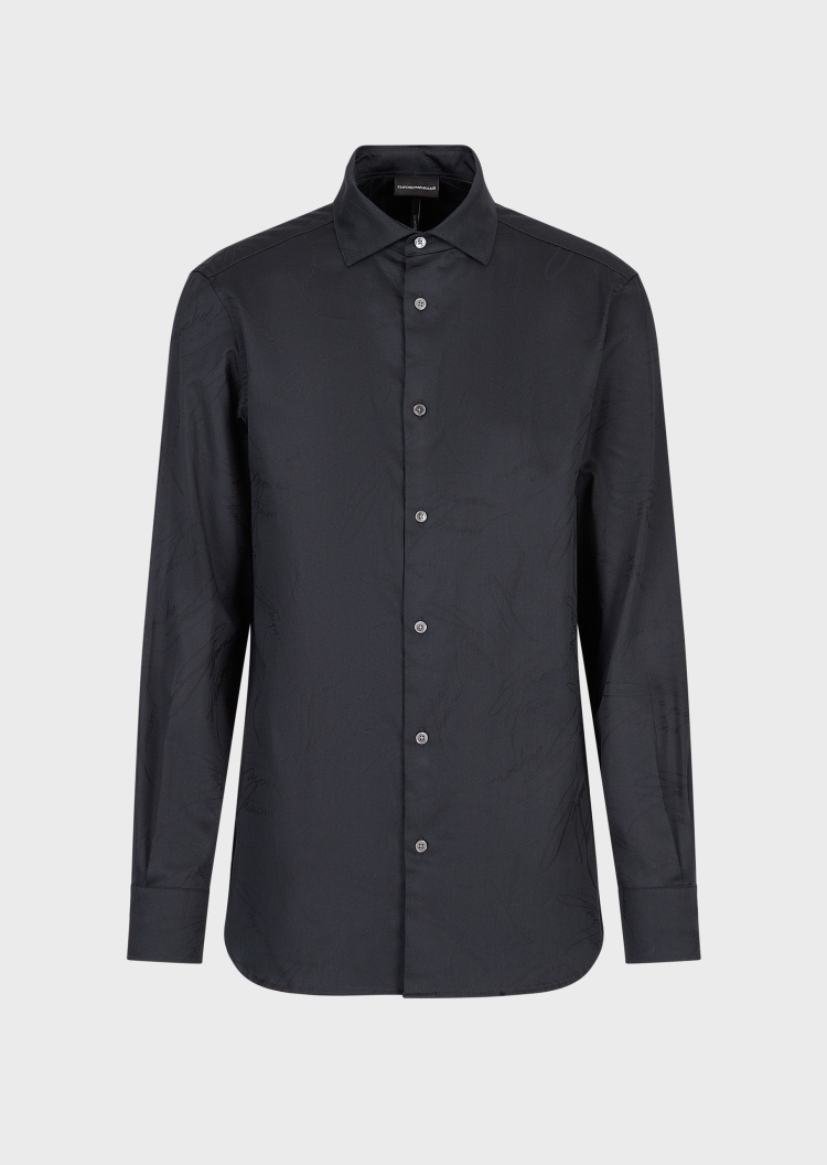 Emporio Armani 通体提花标识衬衫