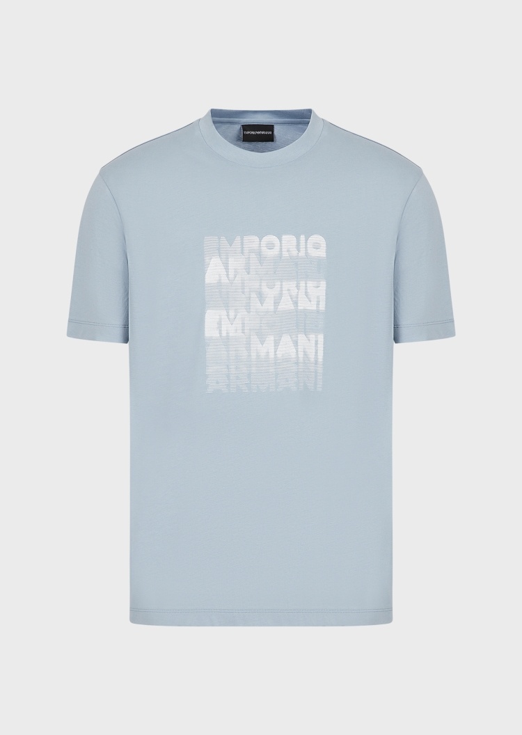 Emporio Armani 错落标识圆领T恤