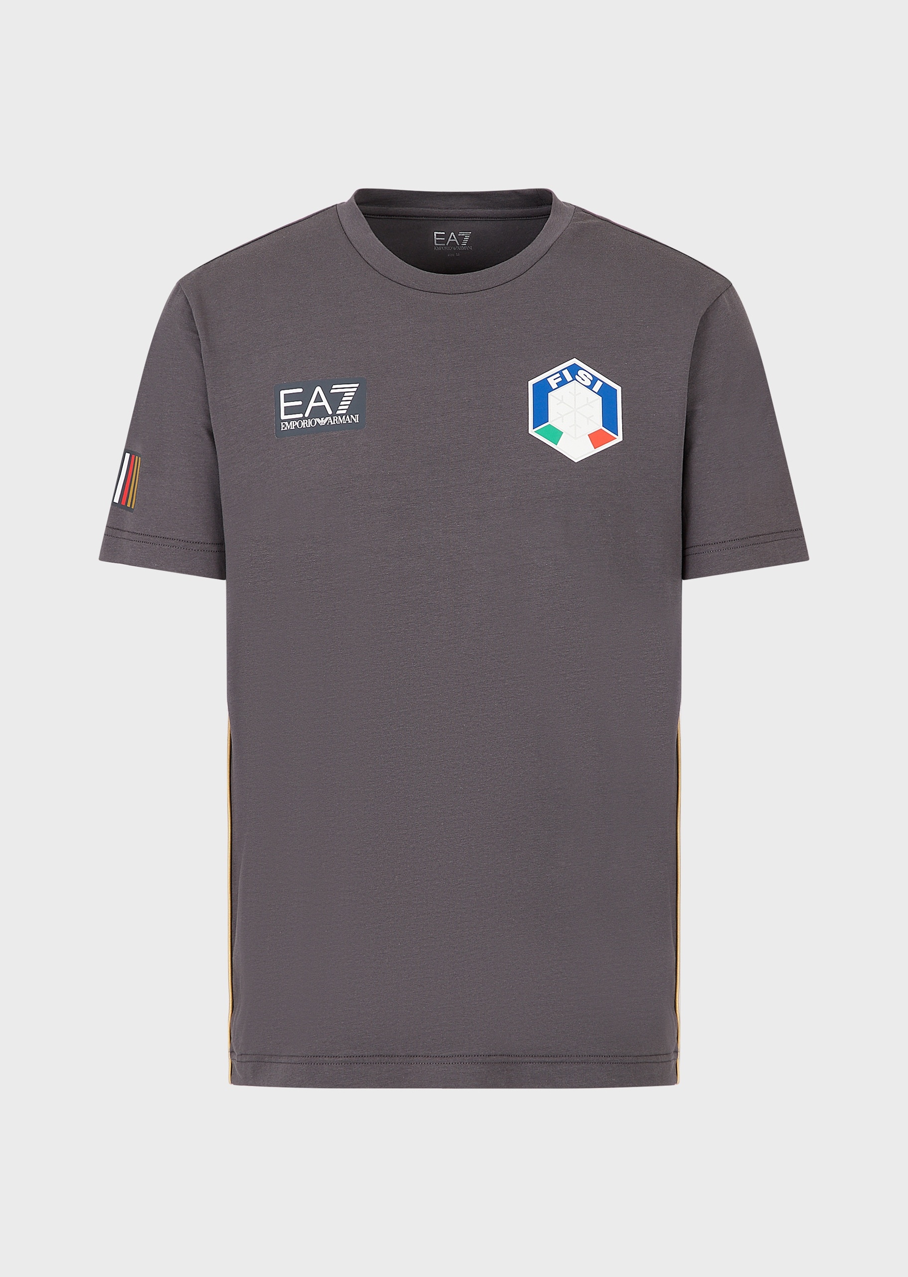 EA7 FISI系列男士纯棉微弹短袖圆领滑雪T恤
