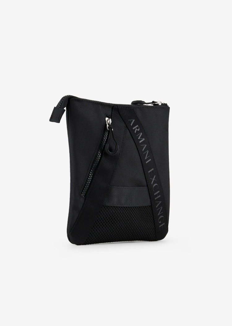 ARMANI EXCHANGE 男士织带拼接扁平式邮差包