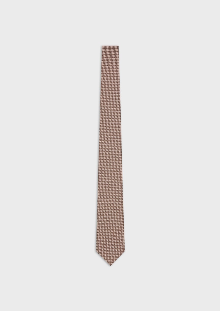 Giorgio Armani 男士休闲箭头型桑蚕丝通体几何提花领带