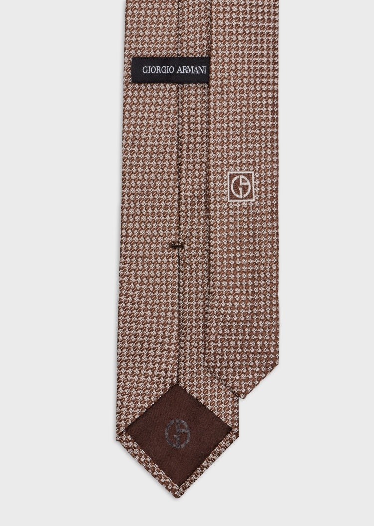 Giorgio Armani 男士休闲箭头型桑蚕丝通体几何提花领带