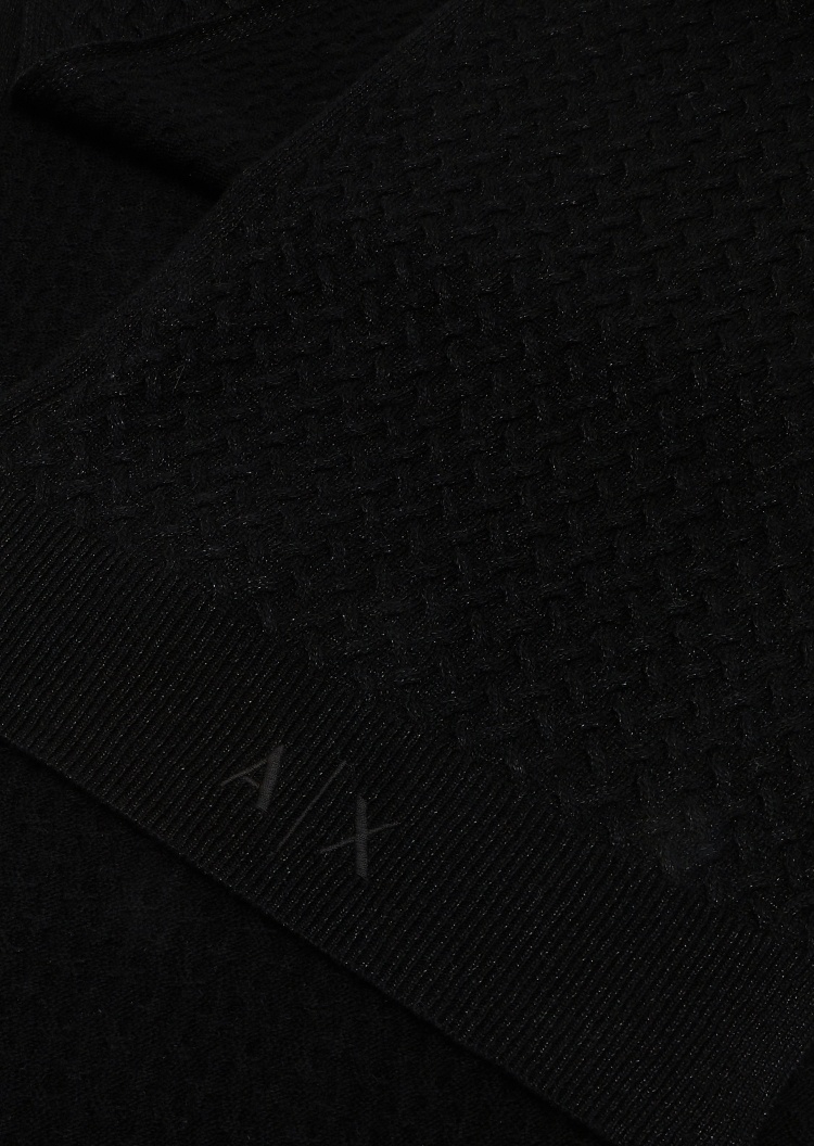 ARMANI EXCHANGE 女士编织纹理刺绣纯色围巾