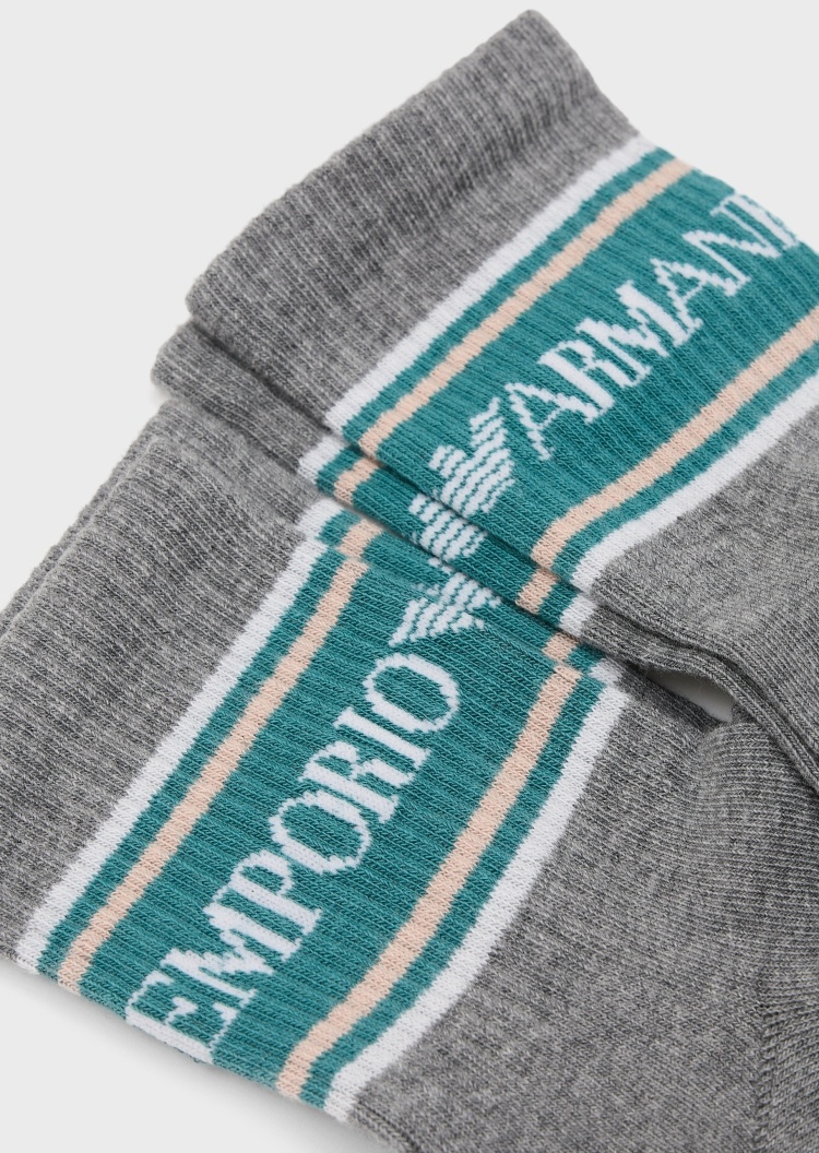 Emporio Armani 女士条纹提花标识袜子套装