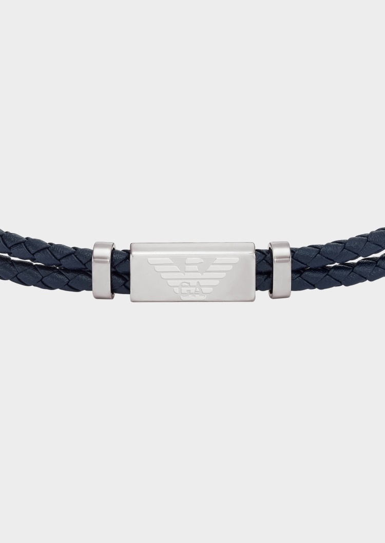 Emporio Armani 经典鹰标双层编织手链