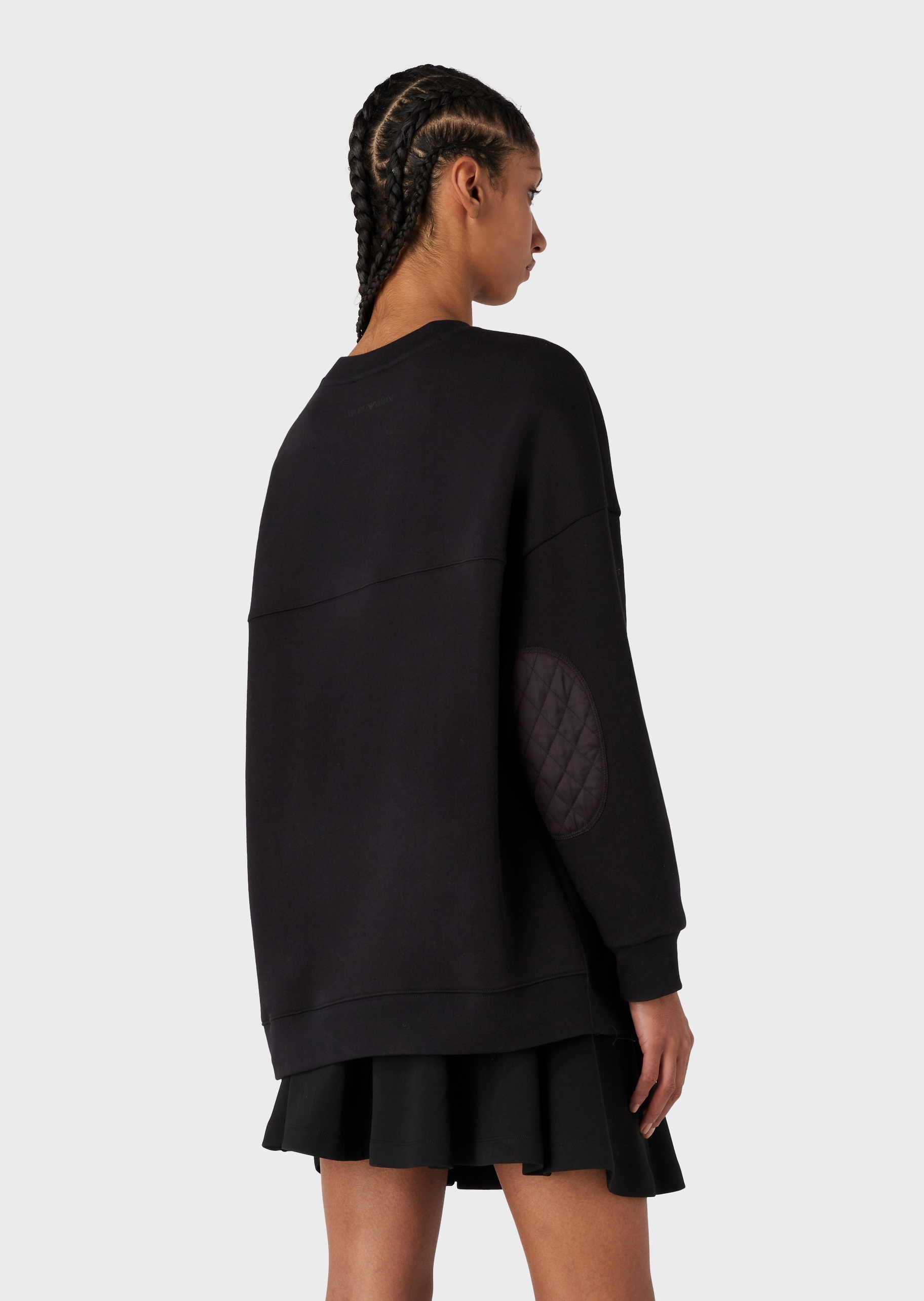 Emporio Armani 绣标廓型针织加绒卫衣
