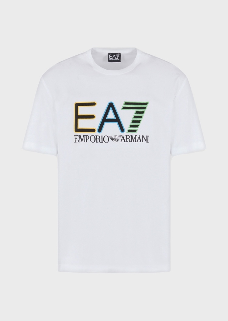 EA7 多色大标识刺绣棉T恤