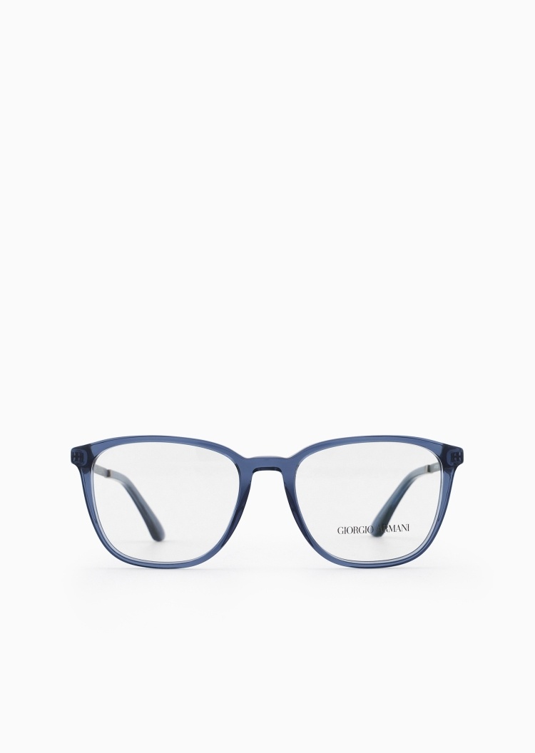 Giorgio Armani 男士轻盈可配度数方形框条纹饰边光学眼镜