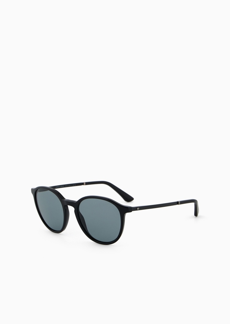 Giorgio Armani 男士休闲简约时尚圆形框条纹饰边太阳眼镜