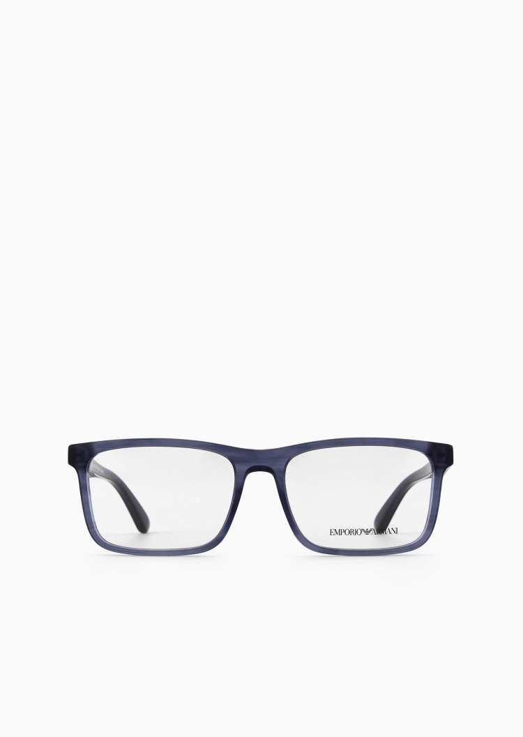 Emporio Armani 男士时尚渐变感枕形框透明潮流光学眼镜