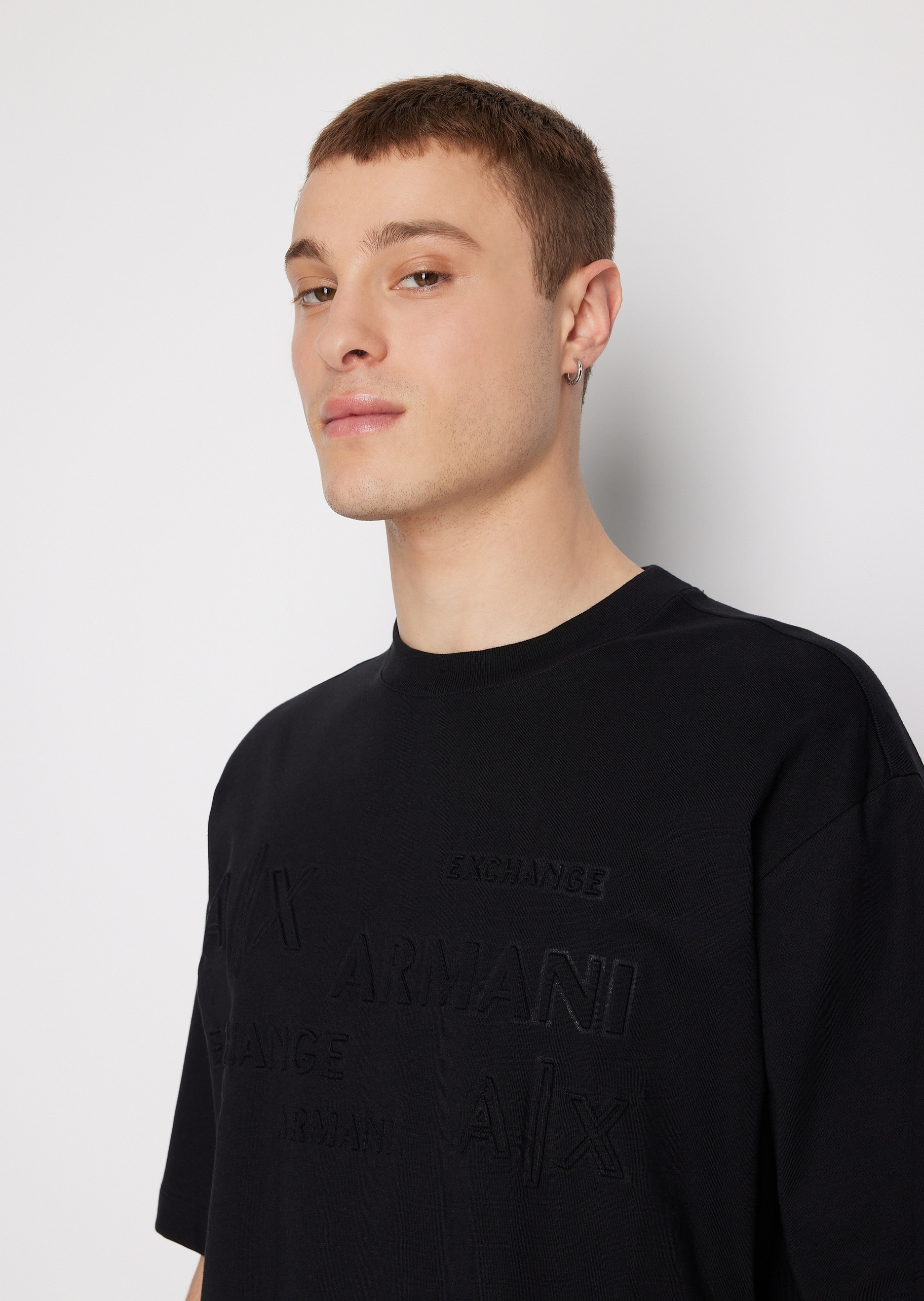 ARMANI EXCHANGE 男士宽松圆领全棉针织T恤
