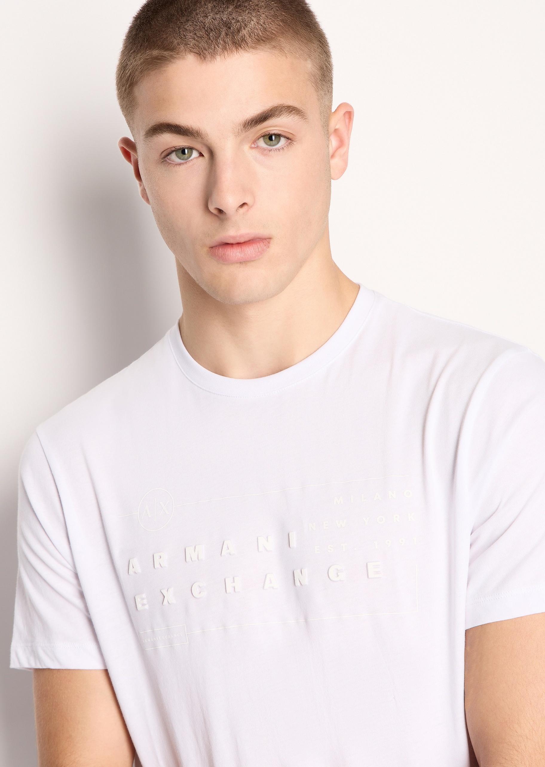 ARMANI EXCHANGE 男士圆领合身全棉短袖T恤